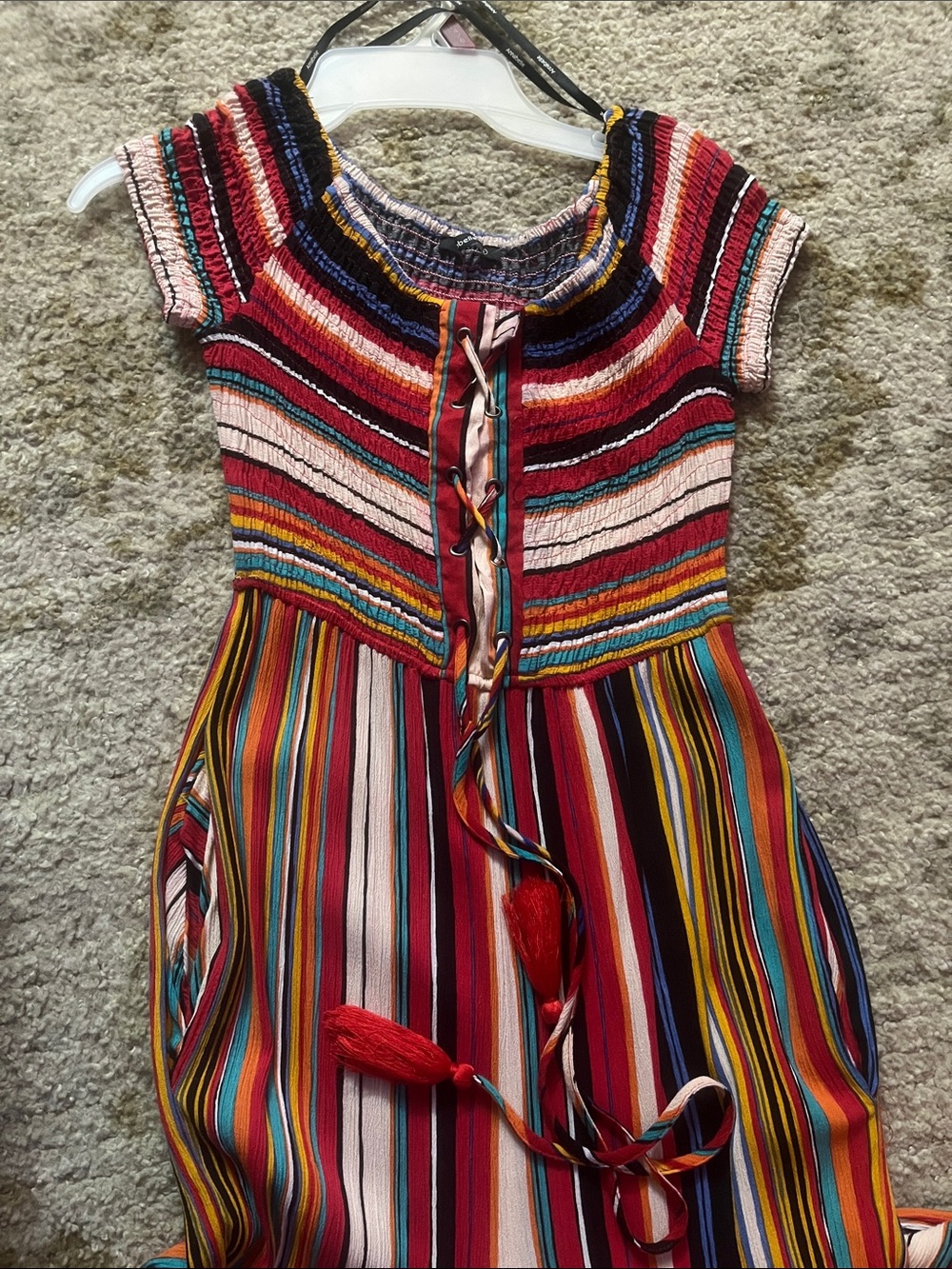 Multicolor Striped Tie-Front Jumpsuit - Picture 2 of 3